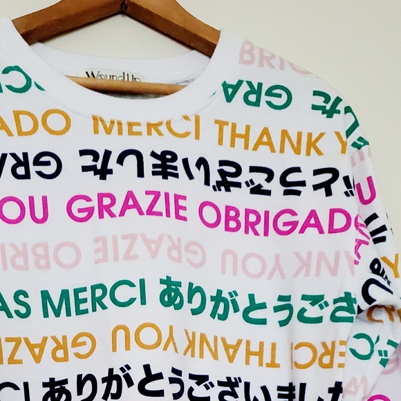 Wound Up white pullover Thank You sweatshirt - Picture 3 of 4